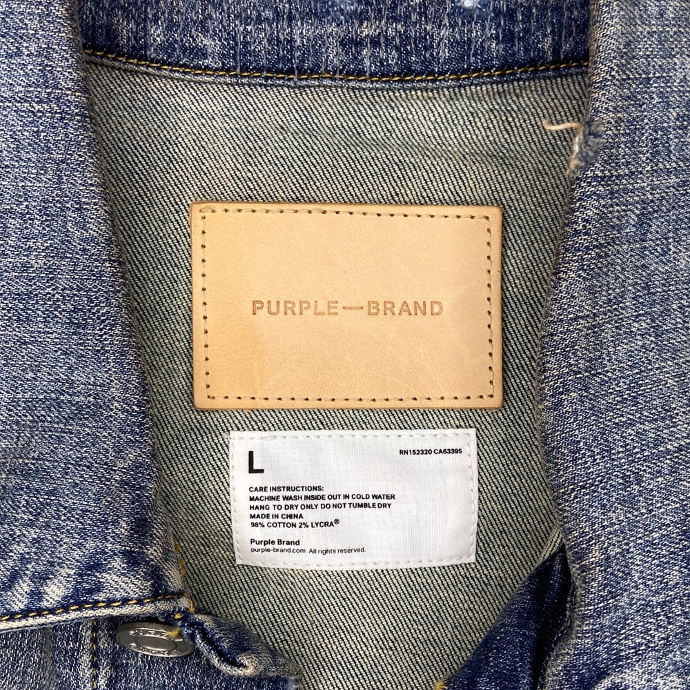 Purple Brand Fade Monogram Indigo Denim Jacket - Picture 5 of 5